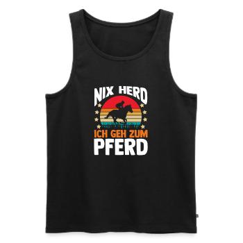 Reiten Pferdeliebhaber Reiterhof Pferde - Männer Premium Bio Tank Top - Schwarz - Vorne - AI Model Male 178 light (178cm)