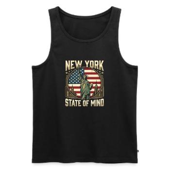 Cadeau vintage de la Statue de la Liberté de New York - Débardeur bio Premium Homme - noir - Devant - Michal (187cm)