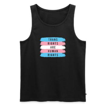 LGBTQ Pride Month - Trans Rights Are Human Rights - Men's Premium Organic Tank Top - black - Front - AI Model Male 178 light (178cm)
