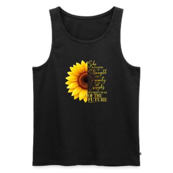 Christian Sunflower Positivity God Religion - Men's Premium Organic Tank Top - black - Front - Michal (187cm)