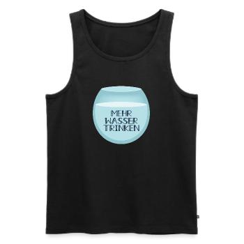 Mehr Wasser trinken - Männer Premium Bio Tank Top - Schwarz - Vorne - AI Model Male 178 light (178cm)
