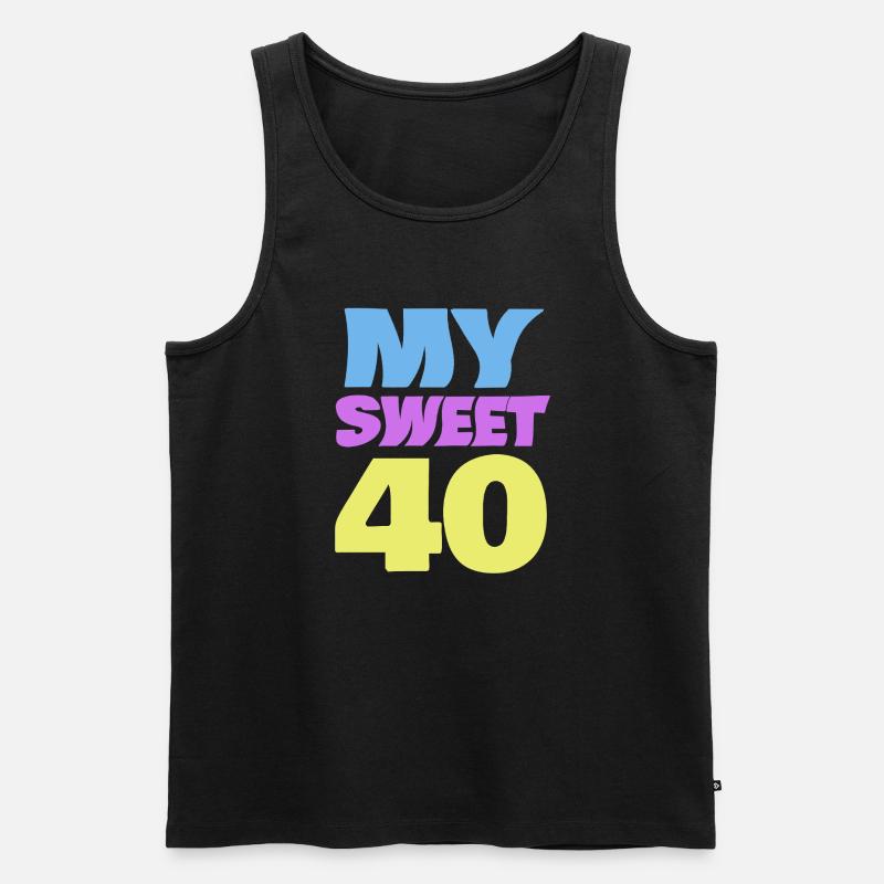 40er Farbexplosion Logo - Männer Premium Bio Tank Top - Schwarz