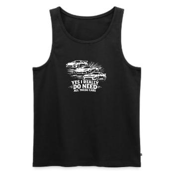 Ja, ich brauche wirklich all diese Autos! (Lustige - Männer Premium Bio Tank Top - Schwarz - Vorne - AI Model Male 178 light (178cm)