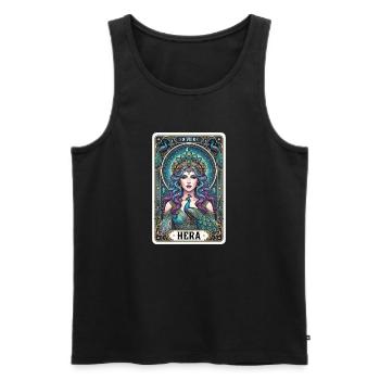 Hera Tarot Card - Men's Premium Organic Tank Top - black - Front - AI Model Male 178 light (178cm)
