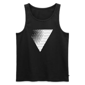 Geometric Dotted Triangle Fade - Men's Premium Organic Tank Top - black - Front - AI Model Male 178 light (178cm)
