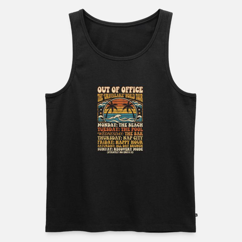 Urlaubspause Strandzeit Wochenplan - Männer Premium Bio Tank Top - Schwarz