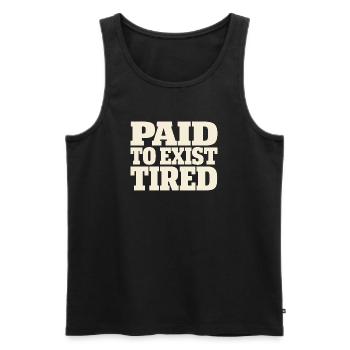 Ausgebrannter Millennial, Müder Erwachsener, - Männer Premium Bio Tank Top - Schwarz - Vorne - AI Model Male 178 light (178cm)