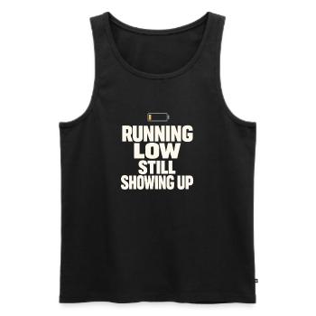 Ausgebrannter Millennial, Müder Erwachsener, - Männer Premium Bio Tank Top - Schwarz - Vorne - AI Model Male 178 light (178cm)