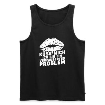 Küss mich ich bin ein verzaubertes Problem - Männer Premium Bio Tank Top - Schwarz - Vorne - AI Model Male 178 light (178cm)