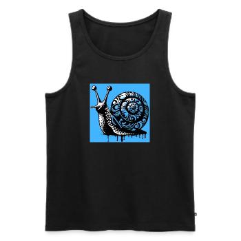 Escargot - Débardeur bio Premium Homme - noir - Devant - Michal (187cm)