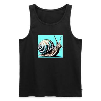 Escargot - Débardeur bio Premium Homme - noir - Devant - Michal (187cm)