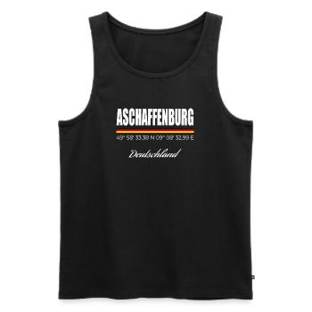 Aschaffenburg - Männer Premium Bio Tank Top - Schwarz - Vorne - Michal (187cm)