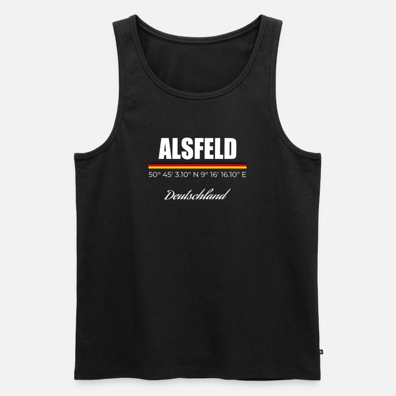 Alsfeld - Männer Premium Bio Tank Top - Schwarz