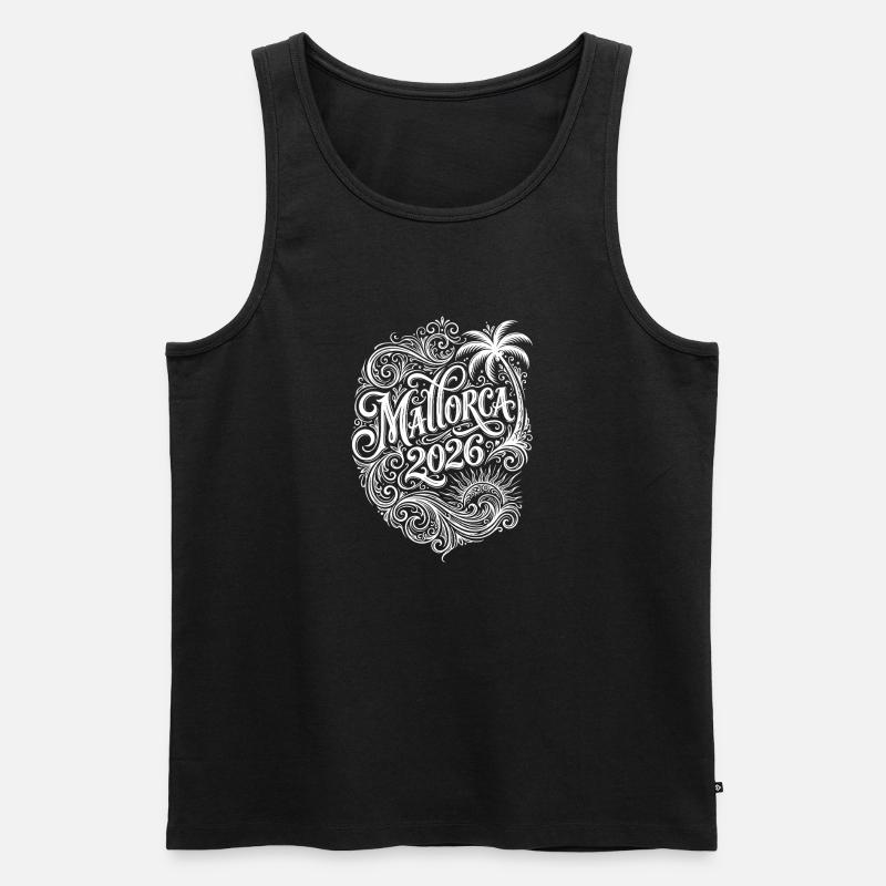 Mallorca 2026 Spruch - Männer Premium Bio Tank Top - Schwarz