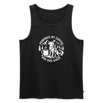 Angetrieben von Coffee And Dog Hikes Design - Männer Premium Bio Tank Top - Schwarz - Vorne - AI Model Male 178 light (178cm)