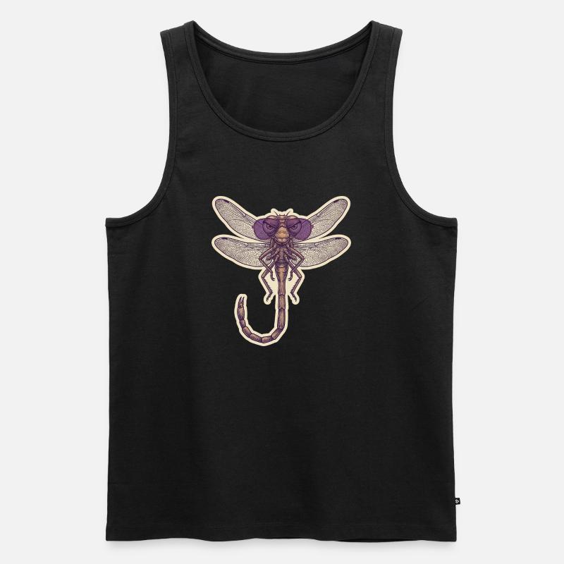 Coole Libelle - Männer Premium Bio Tank Top - Schwarz