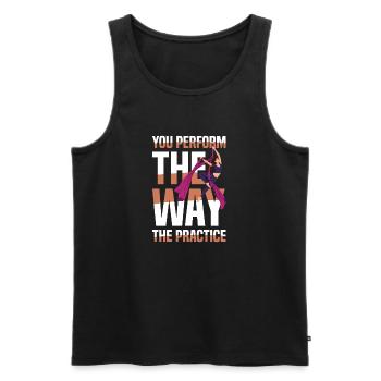  Du Performst, Wie Du Übst Aerial Akrobatik - Männer Premium Bio Tank Top - Schwarz - Vorne - AI Model Male 178 light (178cm)