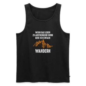 Wandern Spruch Bergmotiv - Männer Premium Bio Tank Top - Schwarz - Vorne - Michal (187cm)