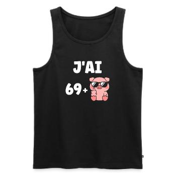 69 plus 1 - Débardeur bio Premium Homme - noir - Devant - Michal (187cm)