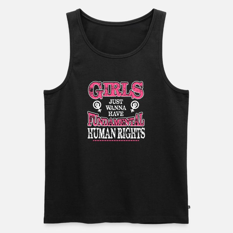 Grundrechte Feminist Tee - Männer Premium Bio Tank Top - Schwarz