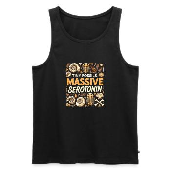 Small fossils, great luck | Fossil hunting - Men's Premium Organic Tank Top - black - Front - AI Model Male 178 light (178cm)
