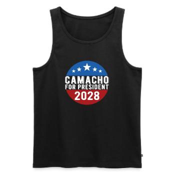 Camacho 2028 Emblem-Parodie Lustig, nicht sicher - Männer Premium Bio Tank Top - Schwarz - Vorne - AI Model Male 178 light (178cm)