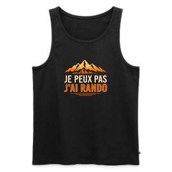 Je peux pas j’ai rando humour randonnée trek - Débardeur bio Premium Homme - noir - Devant - Michal (187cm)