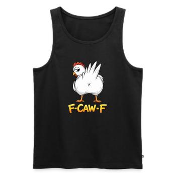 F-Caw-F Chicken Adult Humor Funny Rooster Fcawf - Männer Premium Bio Tank Top - Schwarz - Vorne - AI Model Male 178 light (178cm)