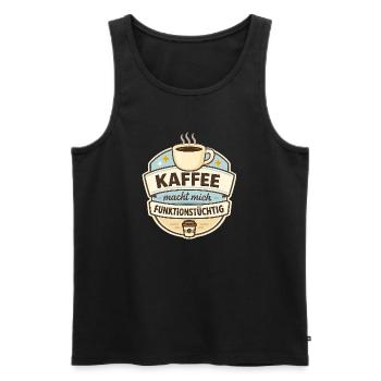 Kaffee macht mich funktionsstüchtig - Männer Premium Bio Tank Top - Schwarz - Vorne - Michal (187cm)