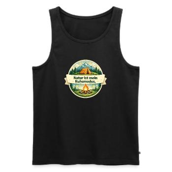 Natur ist mein Ruhemodus - Männer Premium Bio Tank Top - Schwarz - Vorne - Michal (187cm)