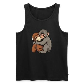 Baby Monkey Punch - Men's Premium Organic Tank Top - black - Front - AI Model Male 178 light (178cm)