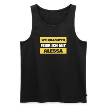 Weihnachten Feier Ich Mit Alessa - Männer Premium Bio Tank Top - Schwarz - Vorne - AI Model Male 178 light (178cm)