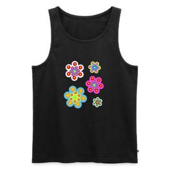Retro Floral Summer Kids Girl Baby - Men's Premium Organic Tank Top - black - Front - Michal (187cm)