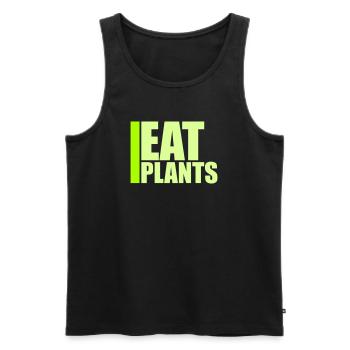 Sigle végétarien végan drôle de Eat Plants - Débardeur bio Premium Homme - noir - Devant - Michal (187cm)