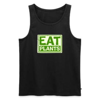 Sigle végétarien végan drôle de Eat Plants - Débardeur bio Premium Homme - noir - Devant - Michal (187cm)