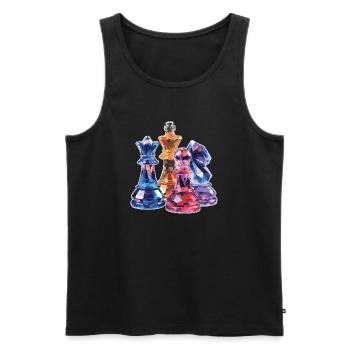 Schach Kristall Figuren Design für Männer Geschenk - Männer Premium Bio Tank Top - Schwarz - Vorne - AI Model Male 178 light (178cm)