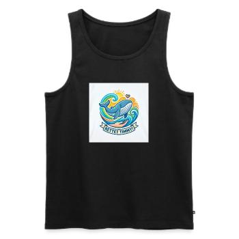 Save Timmy: Whales in the Colour Waves - Men's Premium Organic Tank Top - black - Front - AI Model Male 178 light (178cm)