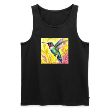 Kolibri - Männer Premium Bio Tank Top - Schwarz - Vorne - AI Model Male 178 light (178cm)