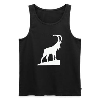Alpine Bock Silhouette - Men's Premium Organic Tank Top - black - Front - Michal (187cm)