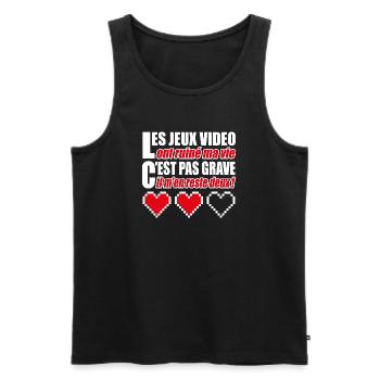 Les jeux vidéo ont ruiné ma vie humour gamer - Débardeur bio Premium Homme - noir - Devant - AI Model Male 178 light (178cm)