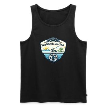Two wheels, one soul - Men's Premium Organic Tank Top - black - Front - Michal (187cm)