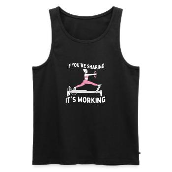 Wenn du schüttels, funktioniert es Pilates-Humor - Männer Premium Bio Tank Top - Schwarz - Vorne - AI Model Male 178 light (178cm)