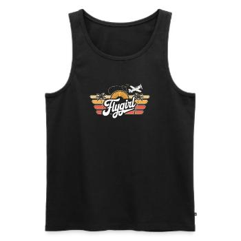 Flygirl Retro Aviation Sunset - Men's Premium Organic Tank Top - black - Front - AI Model Male 178 light (178cm)