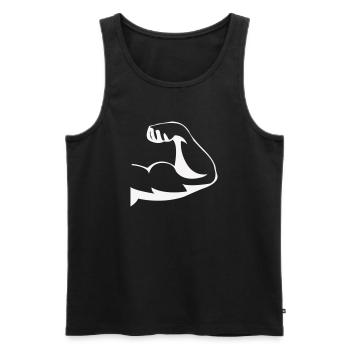 Silhouette puissante des biceps - Débardeur bio Premium Homme - noir - Devant - AI Model Male 178 light (178cm)