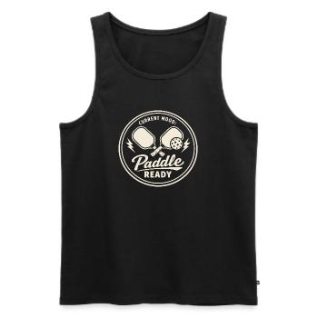 Prêt à jouer | Humour de raquette de pickleball - Débardeur bio Premium Homme - noir - Devant - Michal (187cm)