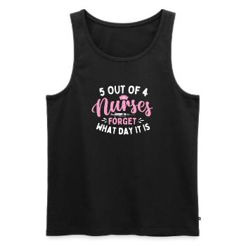 5 von 4 Krankenschwestern vergessen welchen Tag Humor - Männer Premium Bio Tank Top - Schwarz - Vorne - AI Model Male 178 light (178cm)