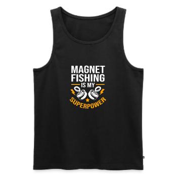 Magnet Angeln Angler Magnetangeln - Männer Premium Bio Tank Top - Schwarz - Vorne - AI Model Male 178 light (178cm)
