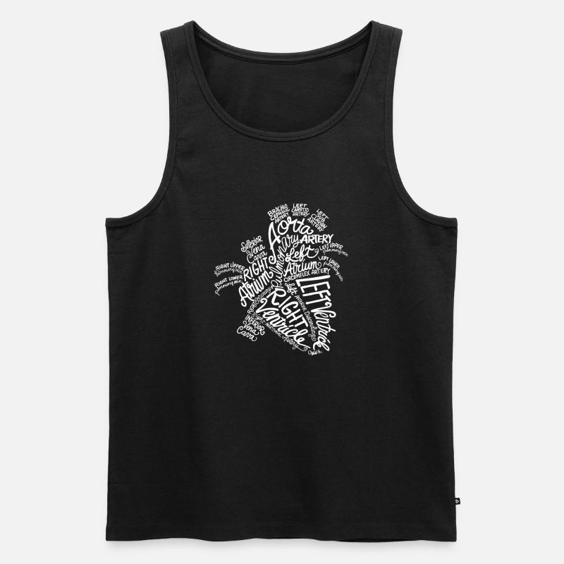 Blattwort-Kunsttypografie - Männer Premium Bio Tank Top - Schwarz