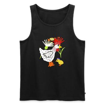 Fleurs de poulet poussin Poulet Retro Kids - Débardeur bio Premium Homme - noir - Devant - AI Model Male 178 light (178cm)