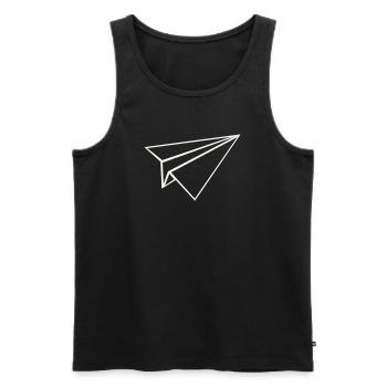 Papierflugzeug Linienkunst - Männer Premium Bio Tank Top - Schwarz - Vorne - AI Model Male 178 light (178cm)